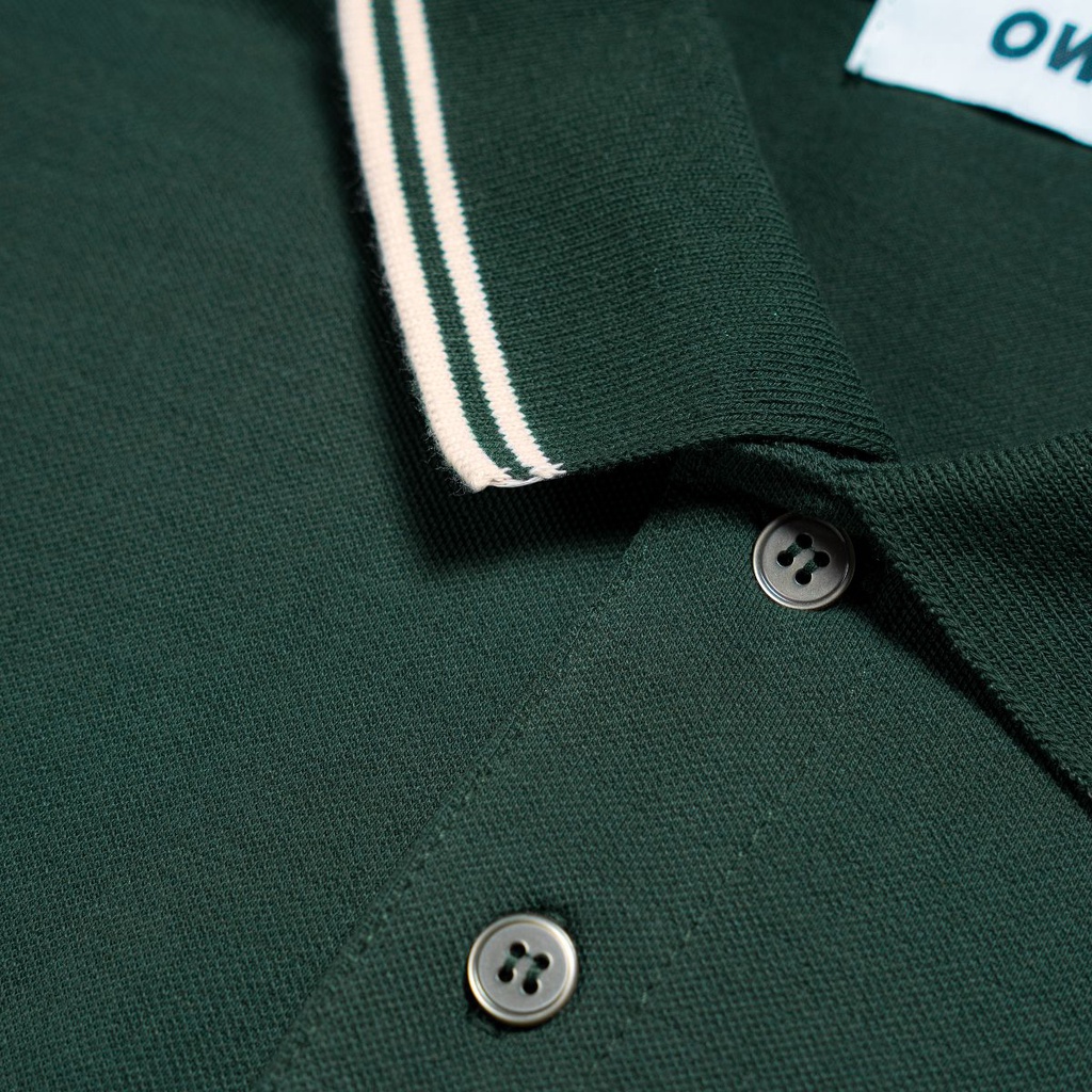 [Mã LTP50 giảm 50000 đơn 150000] OWL BRAND® Striped Polo - Áo thun có cổ màu xanh rêu - OWL170621 | BigBuy360 - bigbuy360.vn
