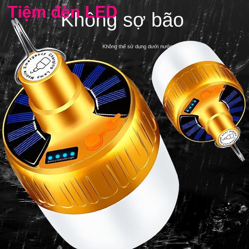 Đèn LED siêu sáng điều khiển từ xa có thể sạc lại bóng chợ đêm ngoài trời chiếu hộ gia đình mất điện khẩn cấp t