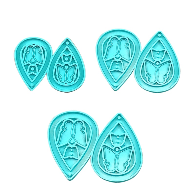 Set 1 / 3 Khuôn Silicone Làm Mặt Dây Chuyền Thủ Công Hình Bướm