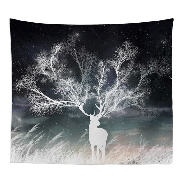 💖 Tranh Decor 💖 Tranh vải Decor trang trí tường, phòng hình nai sừng tấm siêu hot