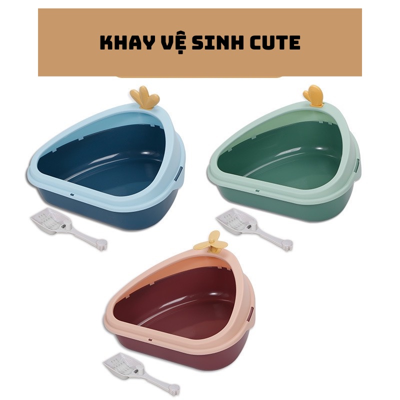 Khay chậu vệ sinh cỡ size lớn, thành cao 20cm cho mèo, tặng kèm xẻng