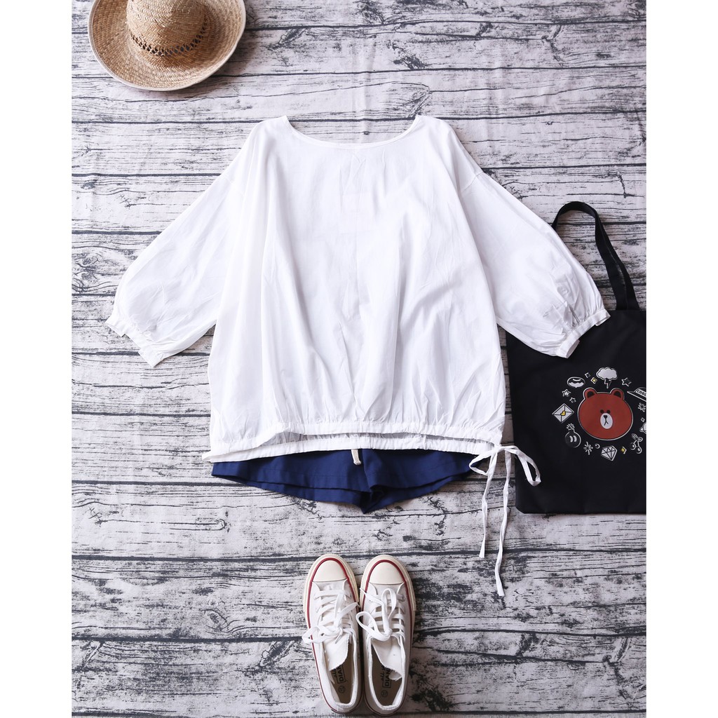 ÁO TAY BỒNG PHỐI NƠ BÊN HÔNG