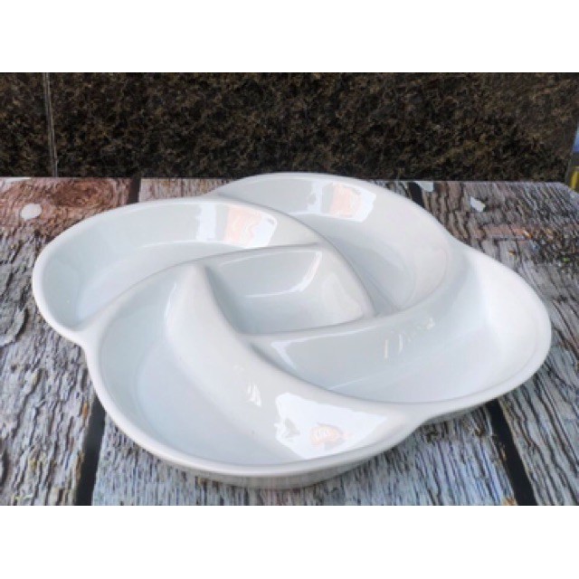 Đĩa xoáy sứ Bát Tràng 5 ngăn (size 25-30cm)