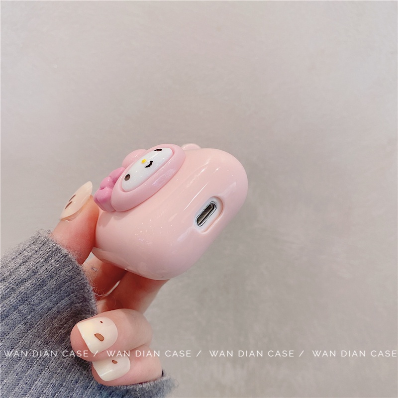 Vỏ bảo vệ hộp sạc tai nghe kèm móc kiểu dáng dễ thương thích hợp cho airrPods Pro 1&amp;2 3 Gen 2021