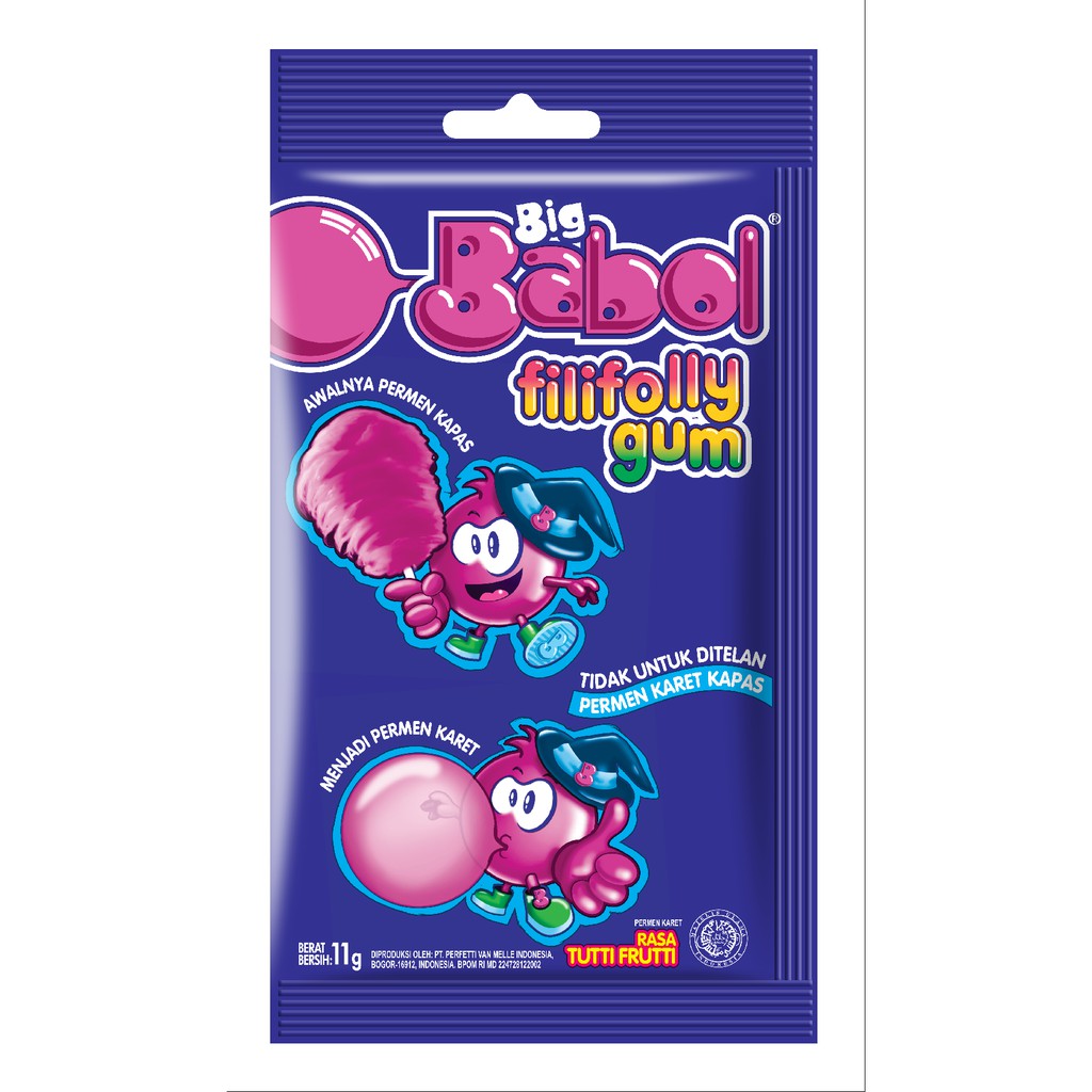 Hộp 12 gói Kẹo Cao Su Thổi Big Babol Fili Folly Hương Trái Cây 132g