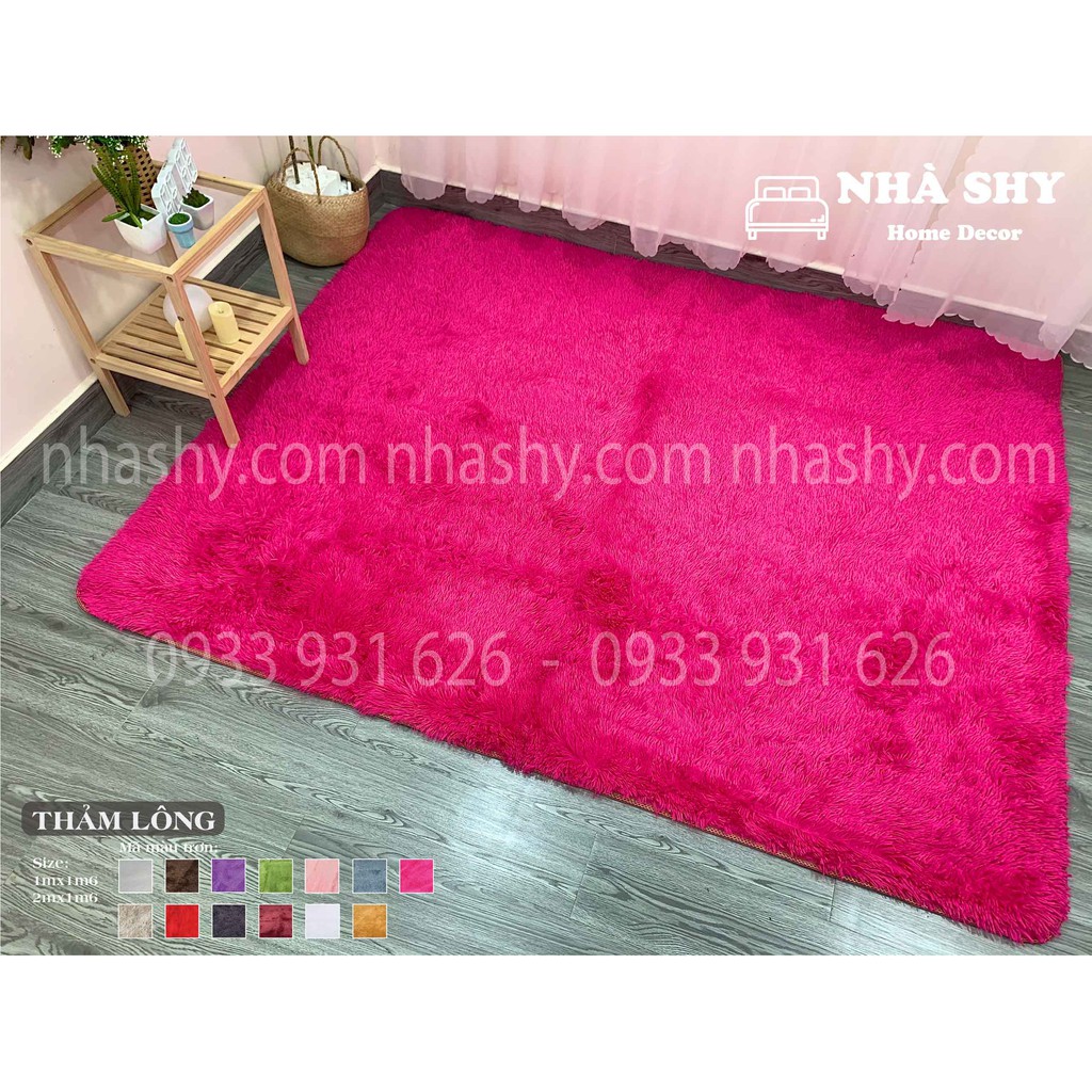 Thảm Lông Trải Sàn Màu Hồng Đậm - Size 2mx1m6