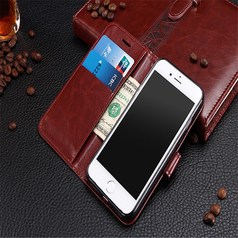 Mềm TPU Đứng Lật Case Cho iPhone 7 Cộng Với PU Leather Wallet Điện Thoại Bag Bìa