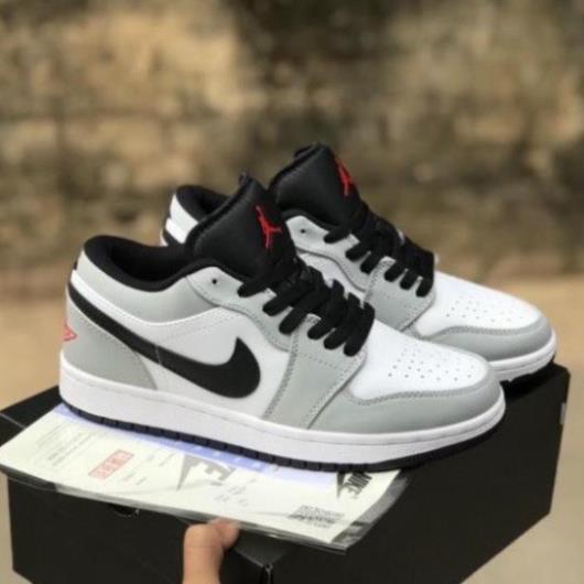 Giày Thể Thao Jordan 1 cổ thấp, Giày jordan 1 ghi xám cổ thấp nam nữ full bill + box -Tình Sneaker