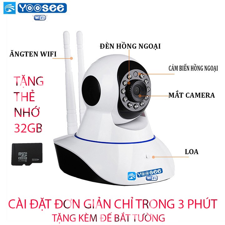 CAMERA IP ROBO WIFI 2 ANTEN HÌNH Ảnh HD-TẶNG KÈM THẺ NHỚ 32GB- DỂ CÀI ĐẶT