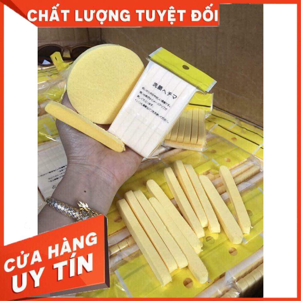 [XẢ KHO+FREE SHIP] Bông rửa mặt dạng que mặt vàng 12 miếng