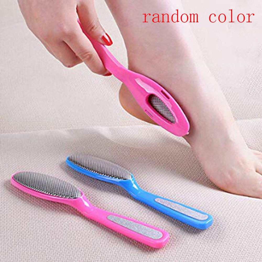 [Hàng mới về] Dụng cụ chà gót chân tẩy tế bào chết cứng hai mặt bằng thép không gỉ tiện lợi chuyên dùng