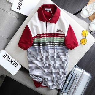 [SỌC JASSON] Áo thun polo nam sọc ngang cổ bẻ, thun cotton mịn
