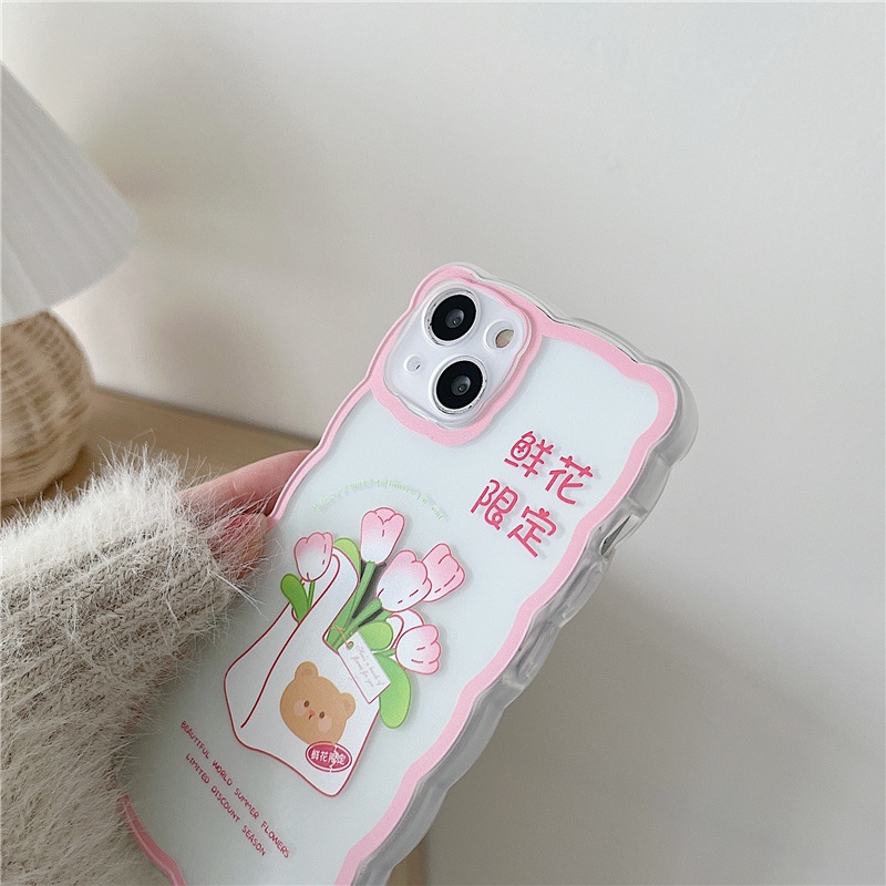 Ốp Điện Thoại Họa Tiết Hoa Và Sóng Biển Cho iphone 12 6 / 7 / 13 / 8plus / x / xr / xs / 11 / 12Mini-14