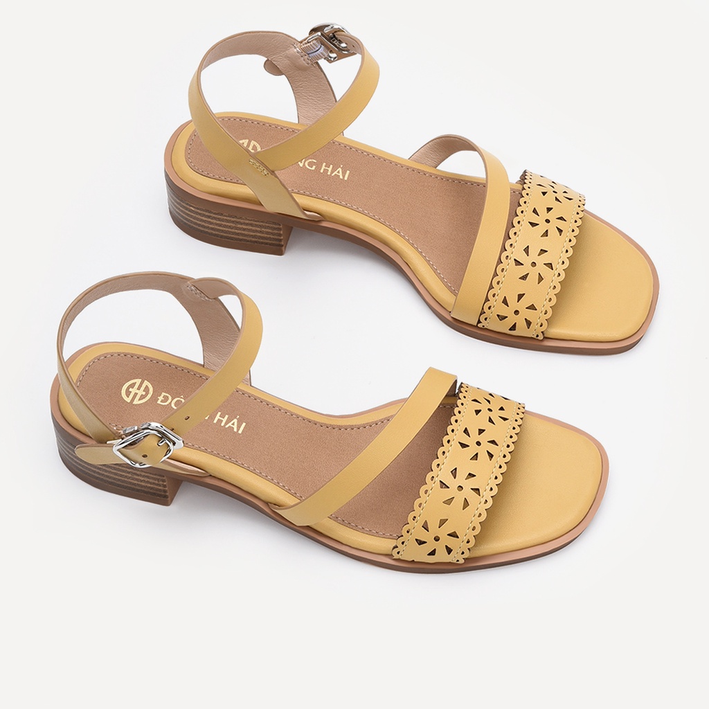 Giày sandal cao gót nữ Đông Hải gót vuông cao 3cm đế giả gỗ - S32B3