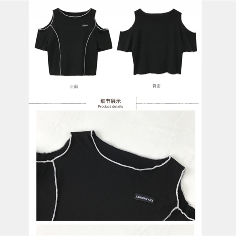 Áo Thun Tay Ngắn Trễ Vai Dáng Ôm Quyến Rũ