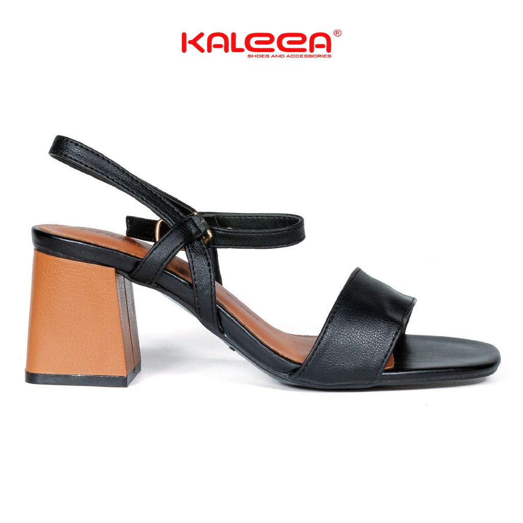 Giày Sandal Nữ Cao Cấp KALEEA K512 - Da Simili Mờ Thiết Kế Gót Trụ Cao 6p Quai Mảnh Mũi Vuông