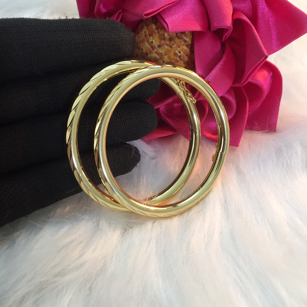 Lắc Tay Vàng Nữ, Vòng Tay trơn Mạ Vàng 24k Cao Cấp L128