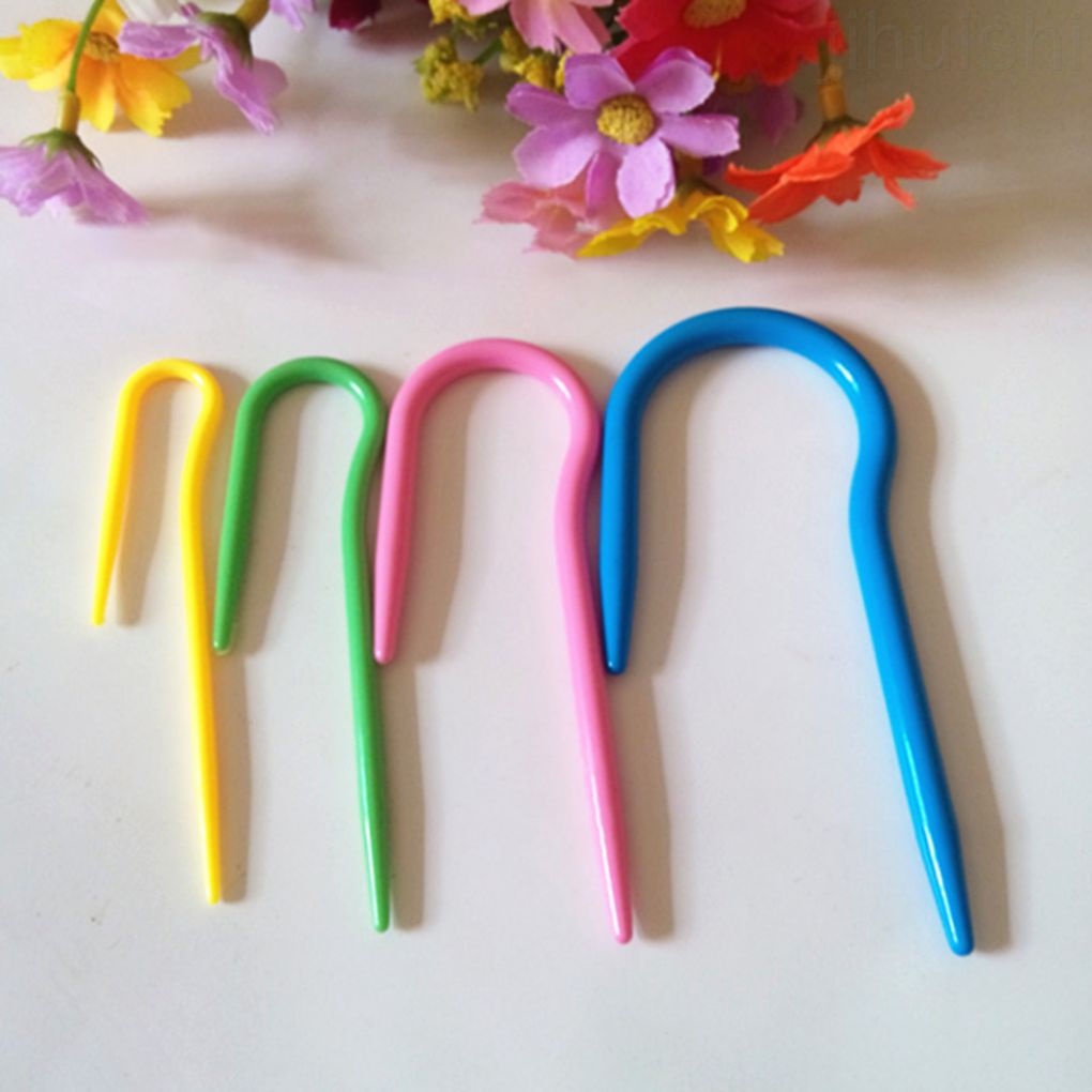 Set 4 Kim Đan Len Hình Chữ U Màu Sắc Ngẫu Nhiên