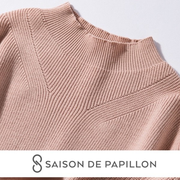 Áo len nữ Saison De Papillion thương hiệu Nhật Bản dáng áo len cao cổ chất len sợi nhiệt cao cấp mẫu mới 2021