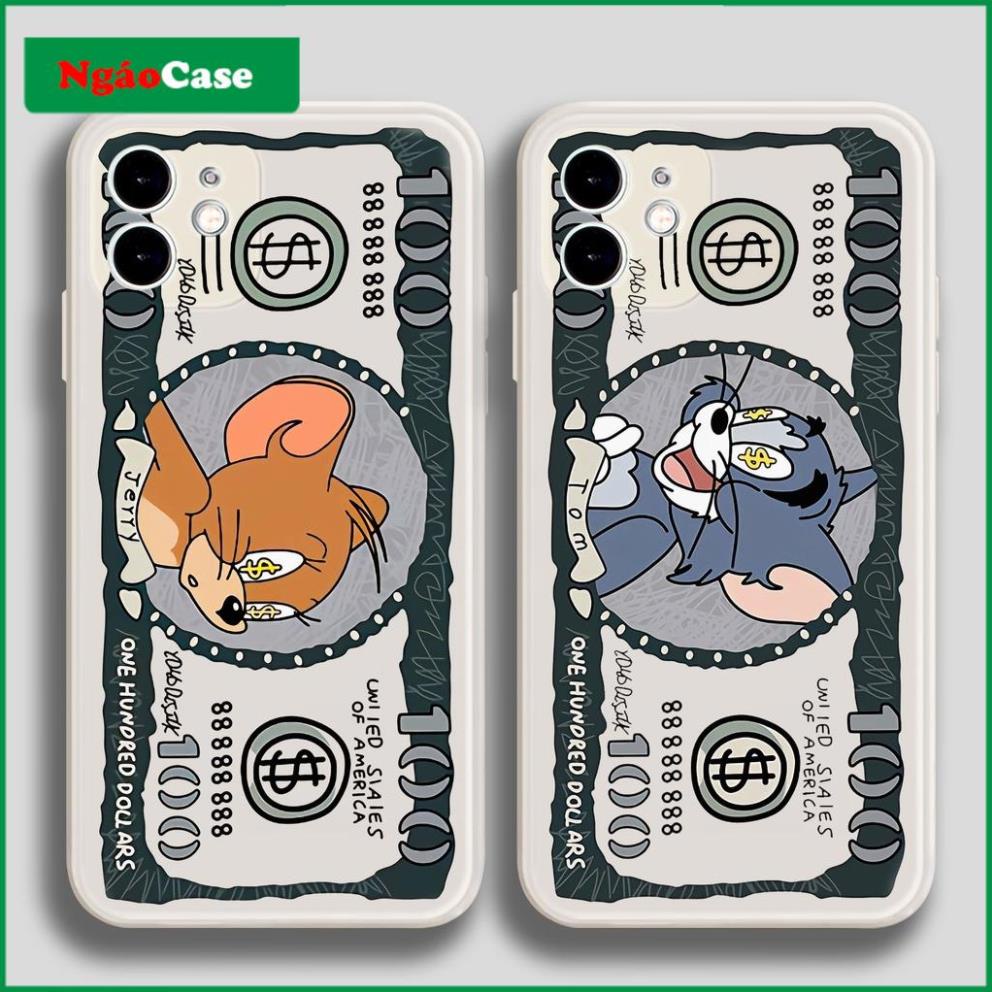 Ốp lưng viền vuông iPhone 6/6s/7/8/X/XS/11/12/13 Pro Plus Max Mini hoạt hình anime cute dễ thương tom jerry ti12