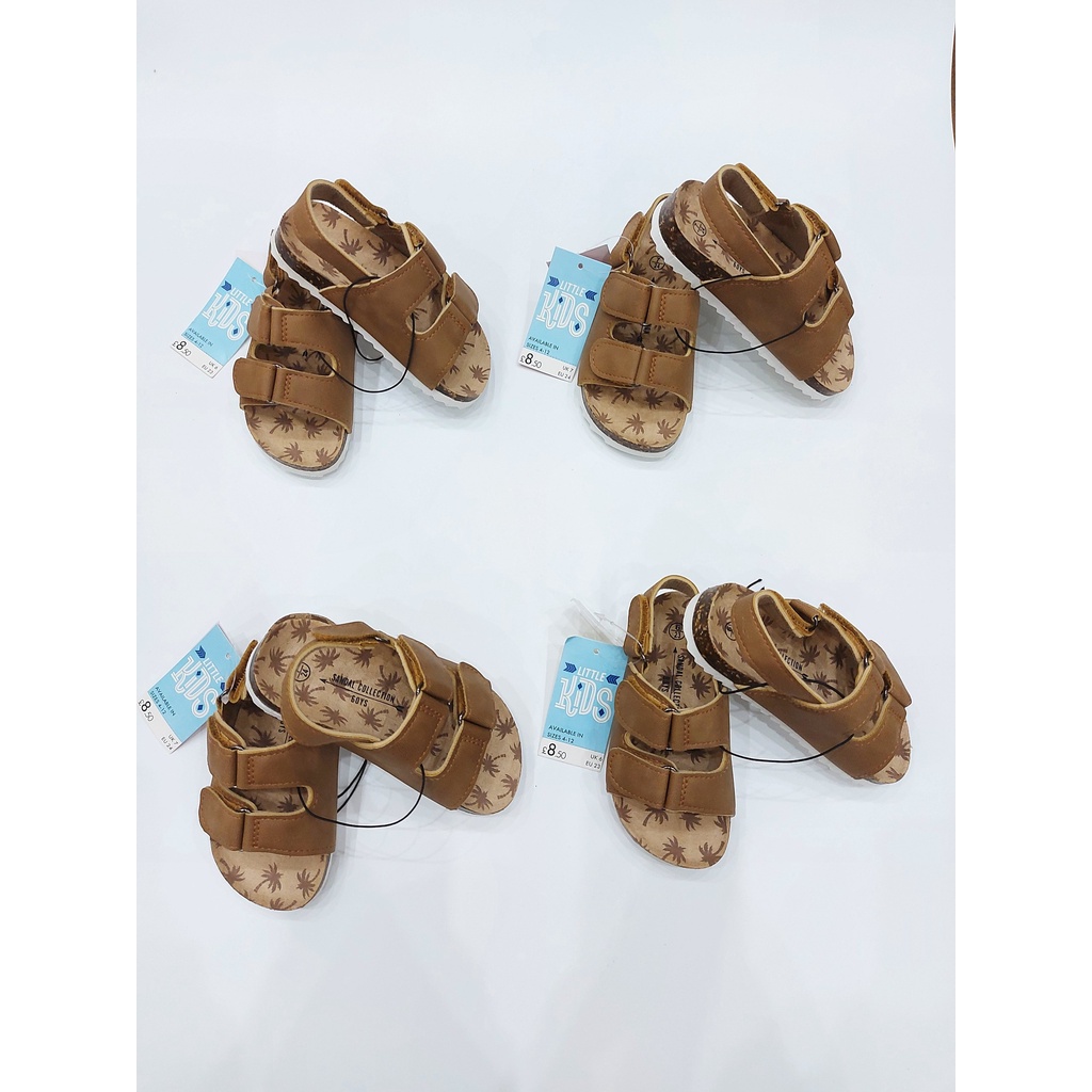 Dép sandals bé trai quai da chính hãng Matalan UK săn sale sz 22-28