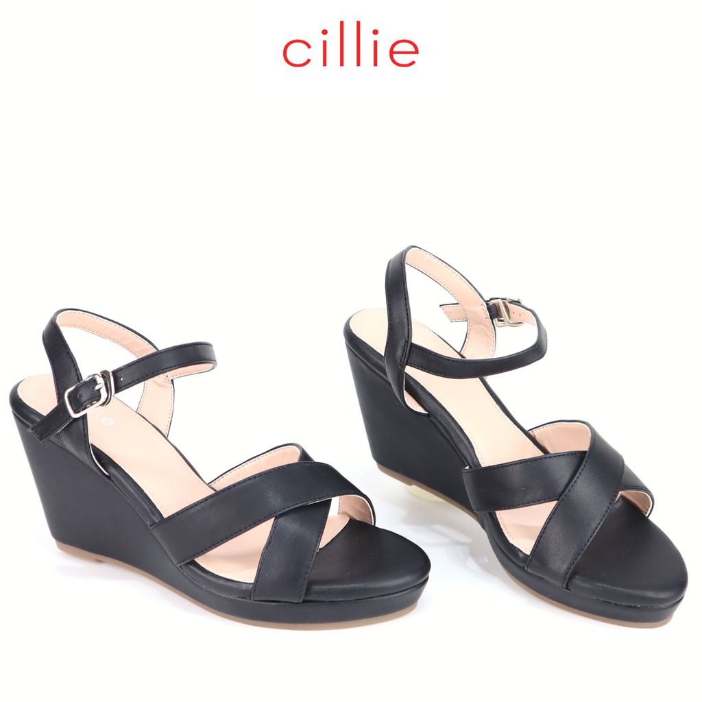 Giày sandal đế xuồng cao 9cm quai chéo Cillie 1197 [FORM BÉ - CHỌN LÊN 1 SIZE]