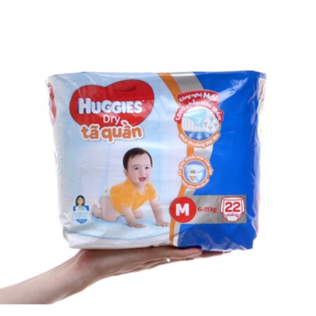 Tã quần Huggies Dry size M 6kg -  11kg 22 miếng