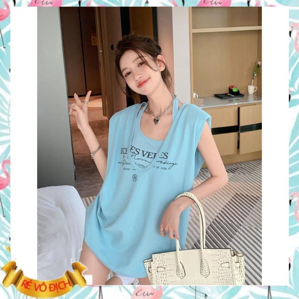 SET ÁO CROPTOP HAI DÂY MIX ÁO TANKTOP IN CHỮ