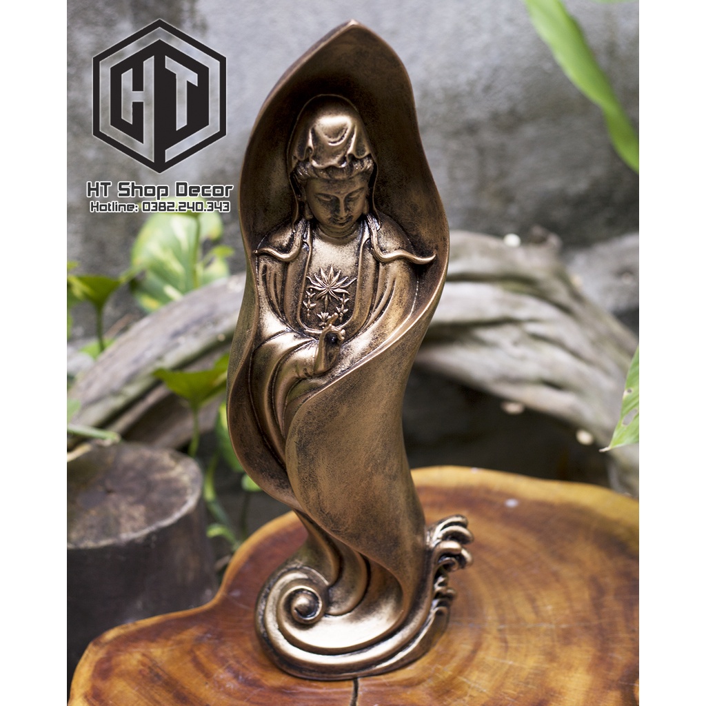 Tượng Mẹ Quan Âm cao 46cm trang trí nội thất nhà cửa- phong thủy- thờ cúng