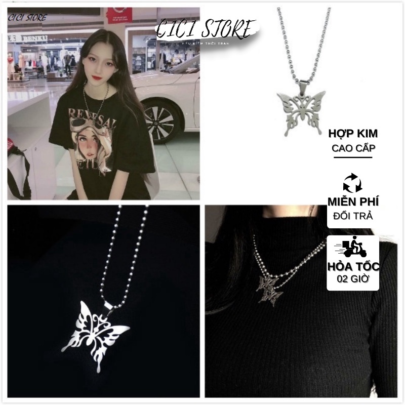 [RẺ VÔ ĐỊCH]Dây Chuyền Nữ Mặt Bướm Bướm Bạc Nhỏ Phong Cách Dễ Thương