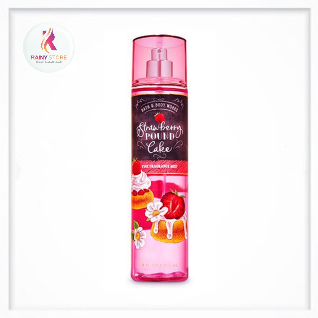 Xịt thơm toàn thân Bath & Body Works Strawberry Pound Cake 236ml