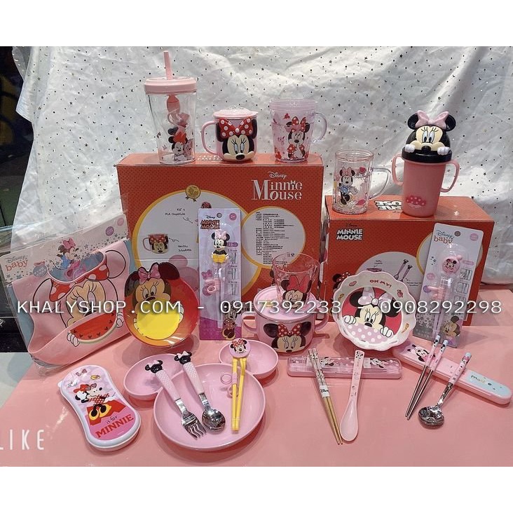 COMBO ĂN UỐNG DISNEY HÌNH CHUỘT MINNIE SIÊU CƯNG CHO BÉ GÁI