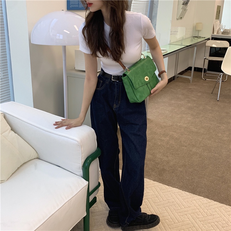 Túi đeo chéo messenger IELGY thiết kế kết cấu mịn phong cách đơn giản retro đa năng thời trang