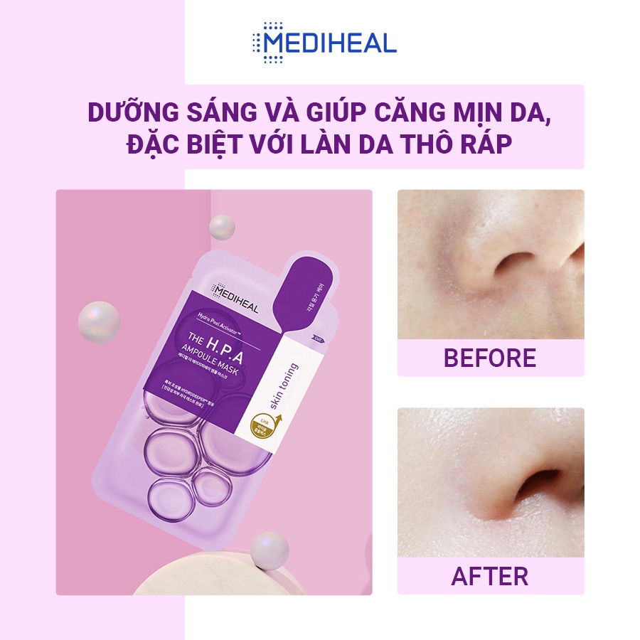 Mặt Nạ Tẩy Tế Bào Chết Sáng Mịn Da MEDIHEAL THE H.P.A Glowing Ampoule Mask 25ml