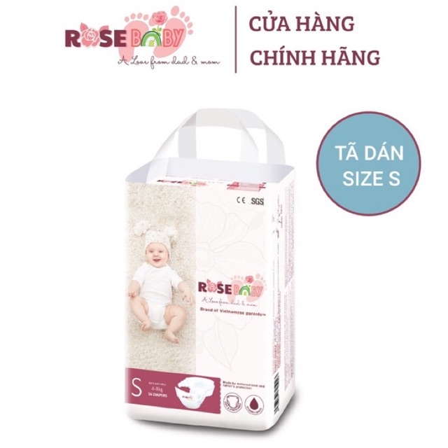 Bỉm tã dán ROSE BABY size S 56 miếng (4-8kg)