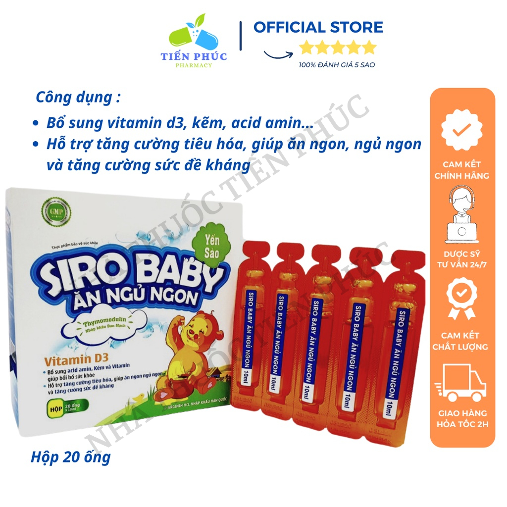 SIro baby yến xào giúp bé ăn ngon tăng cường tiêu hóa Hộp 20 ống