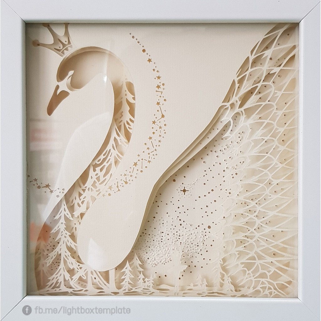 Hộp đèn ngủ bằng giấy 3D - Đèn light box - Paper cut light box - Quà sinh nhật