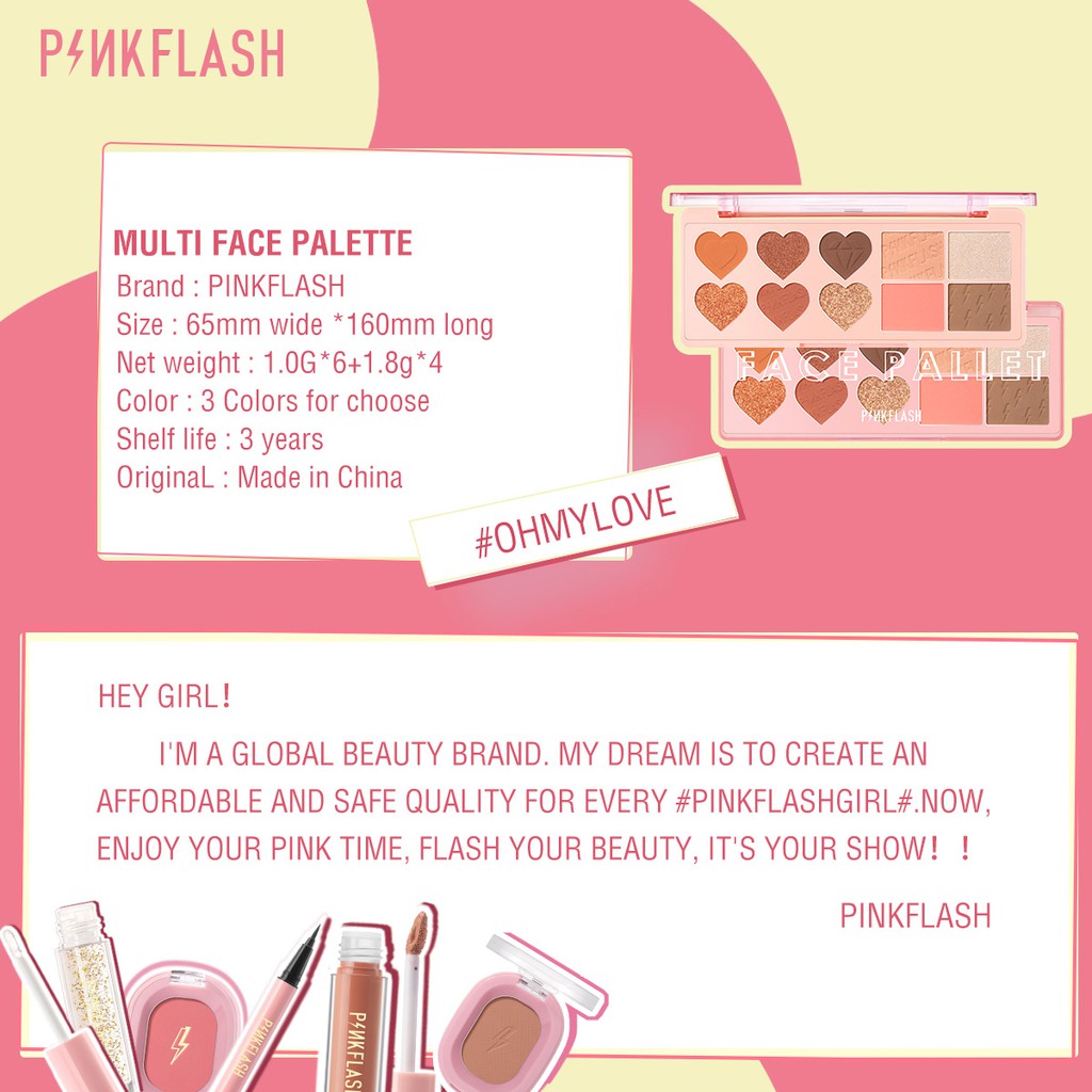Bàng phấn trang điểm tích hợp phấn bắt sáng Pinkflash đa năng cho mặt/mắt 120g | BigBuy360 - bigbuy360.vn