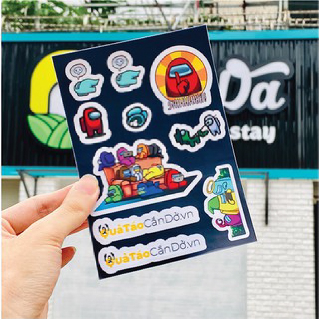 Bộ Sticker Among Us CHỐNG NƯỚC - dán trang trí điện thoại, laptop, mũ bảo hiểm, xe máy ô tô