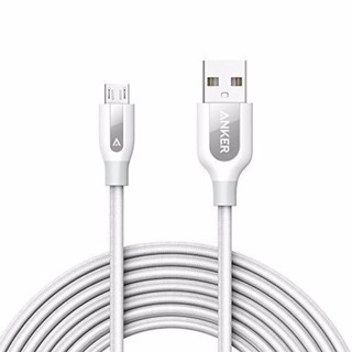 [Freeship toàn quốc từ 50k] Cáp sạc siêu bền ANKER Powerline+ Micro-USB Nylon dài 3m cho Android (Trắng)