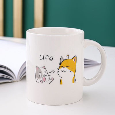 Cốc sứ  cao cấp uống trà cà phê in hình mèo con đáng yêu  dễ thương
