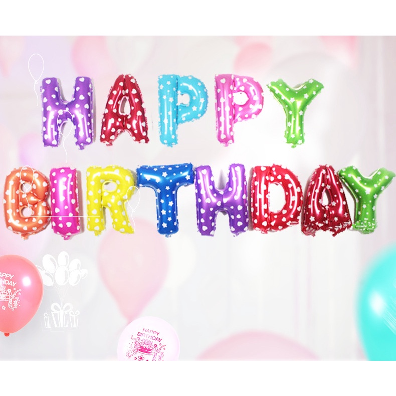 Set bong bóng chữ HAPPY BIRTHDAY trang trí sinh nhật, party, Fubao Store