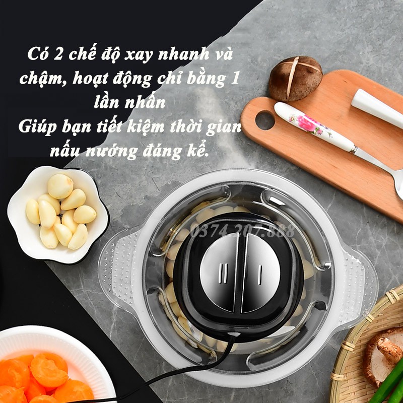 Máy Xay Thịt Đa Năng Xay Rau Củ, Xay Hoa Quả Cối Inox 304 Hàng Nội Địa Trung Cao Cấp PAPAA.HOME