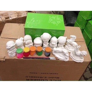 BỘ TÔ TƯỢNG THẠCH CAO BÁT TRÀNG CHO BÉ 100k/10 tượng