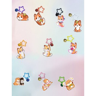 Móc khoá chó shiba dẹt vòng MKI24 móc khoá cute móc khoá dễ thương