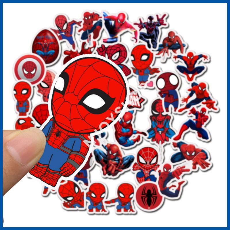 [FREESHIP 40K] SET 35 MIẾNG STICKER SPIDERMAN CHỐNG NƯỚC DÁN NÓN BẢO HIỂM, LAPTOP, VALI, TỦ, BÀN HỌC, XE MÁY