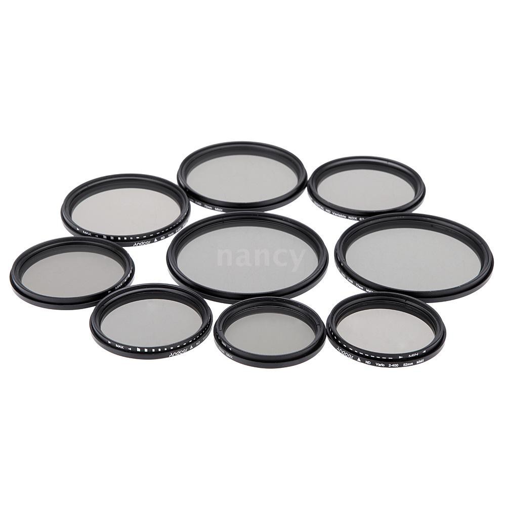 Kính lọc Andoer 67mm chỉnh từ ND2 sang ND400 chuyên dụng cho camera DSLR Canon Nikon