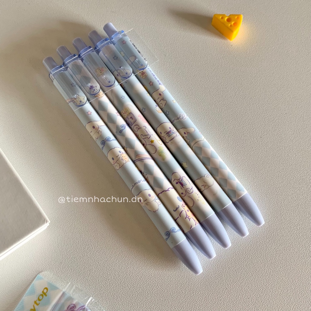 SET BÚT GEL ĐEN SANRIO MÀU PASTEL NGÒI 0.5mm (ảnh thật) - Tiệm nhà Chun