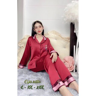 Bộ lụa satin Tay dài Quần dài có size (hình chụp thật 100%)