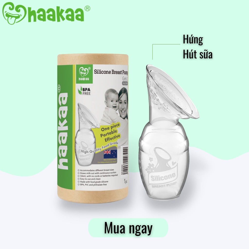 [Mã BMBAU50 giảm 7% đơn 99K] Cốc hứng sữa Gen.1 Haakaa | Dung tích 100ml | Phễu hút sữa rảnh tay, nhỏ gọn, tiện lợi